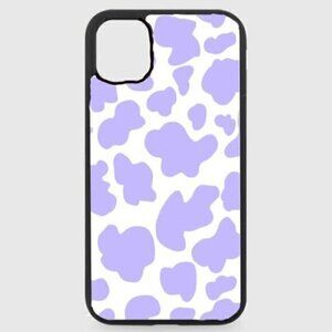 Purple cow print phone case